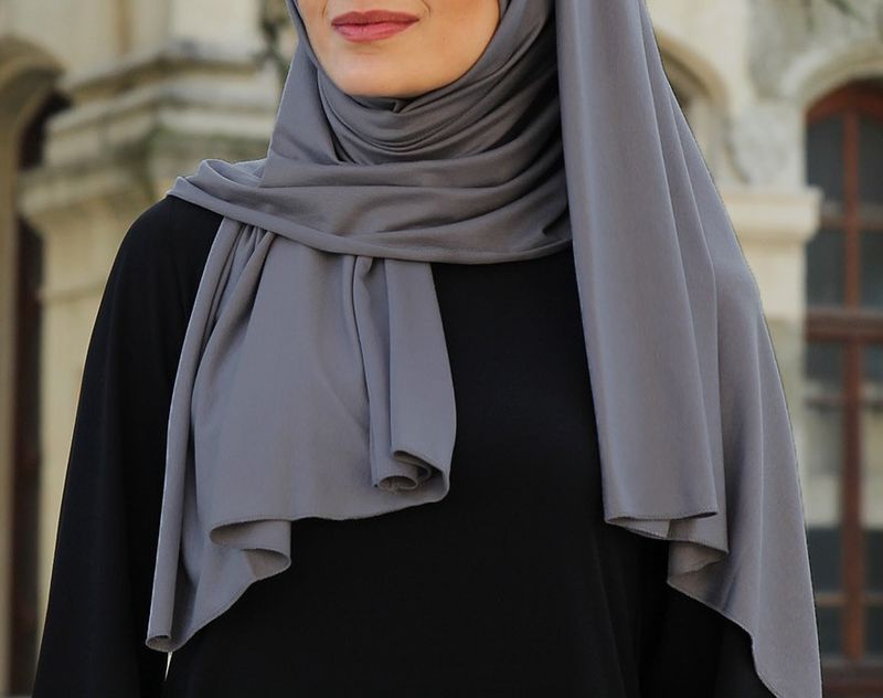 Grå Jersey Hijab